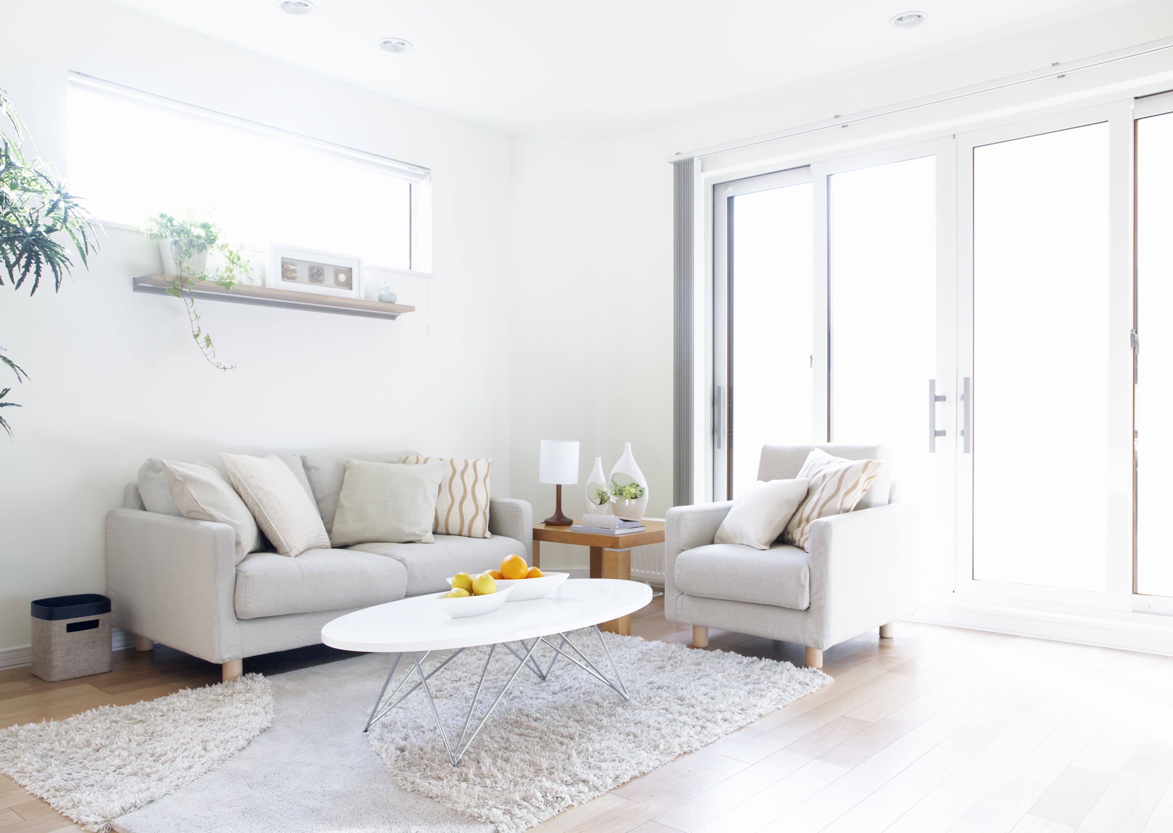 Large clean windows letting natural light into a bright property